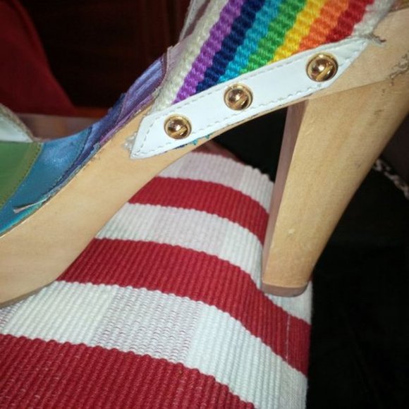 Betsey Johnson rainbow sandals - Picture 3 of 3